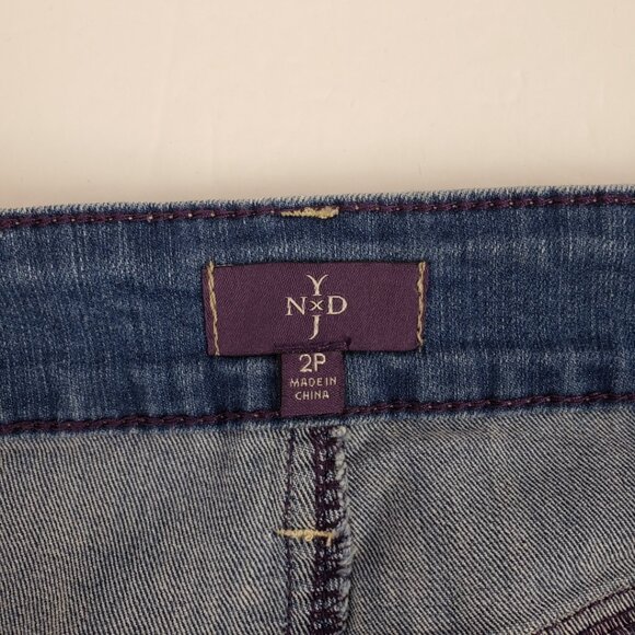 NYDJ 2P Lift Tuck Crochet Hem All Over Stretch Womens Doilie Ankle Jeans Pants - Picture 5 of 16